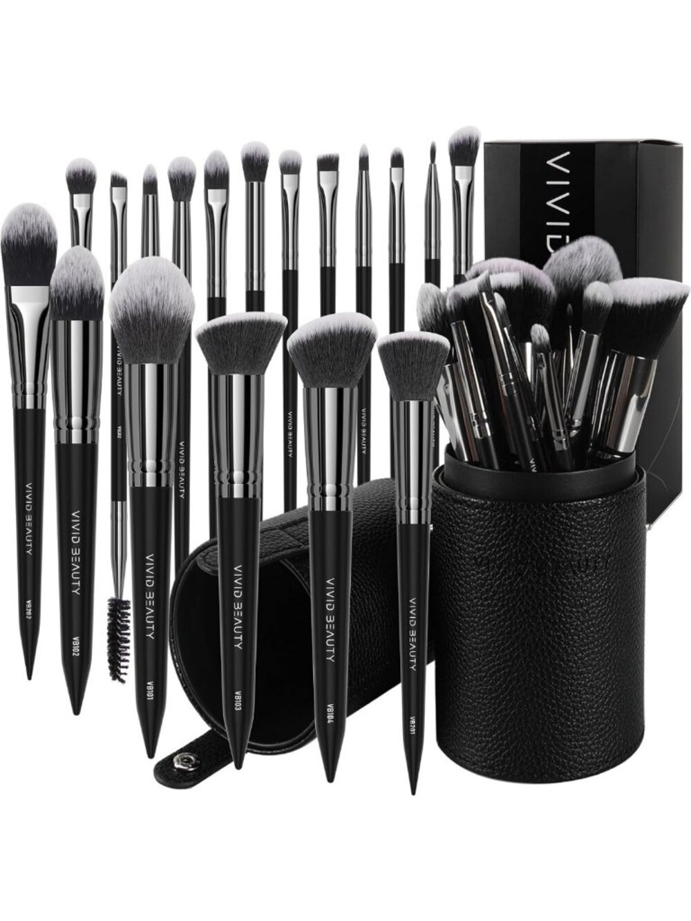 18-Piece Makeup Brush Set with Travel Case - Premium Blending, Foundation